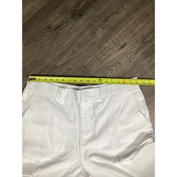 Ouku Mens White 100% Cotton Cargo Pants Size XL Summer Vibes Casual Beach NWT - Picture 10 of 11